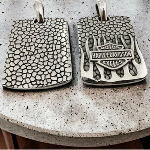 Harley-Davidson Textured Silver Pendants